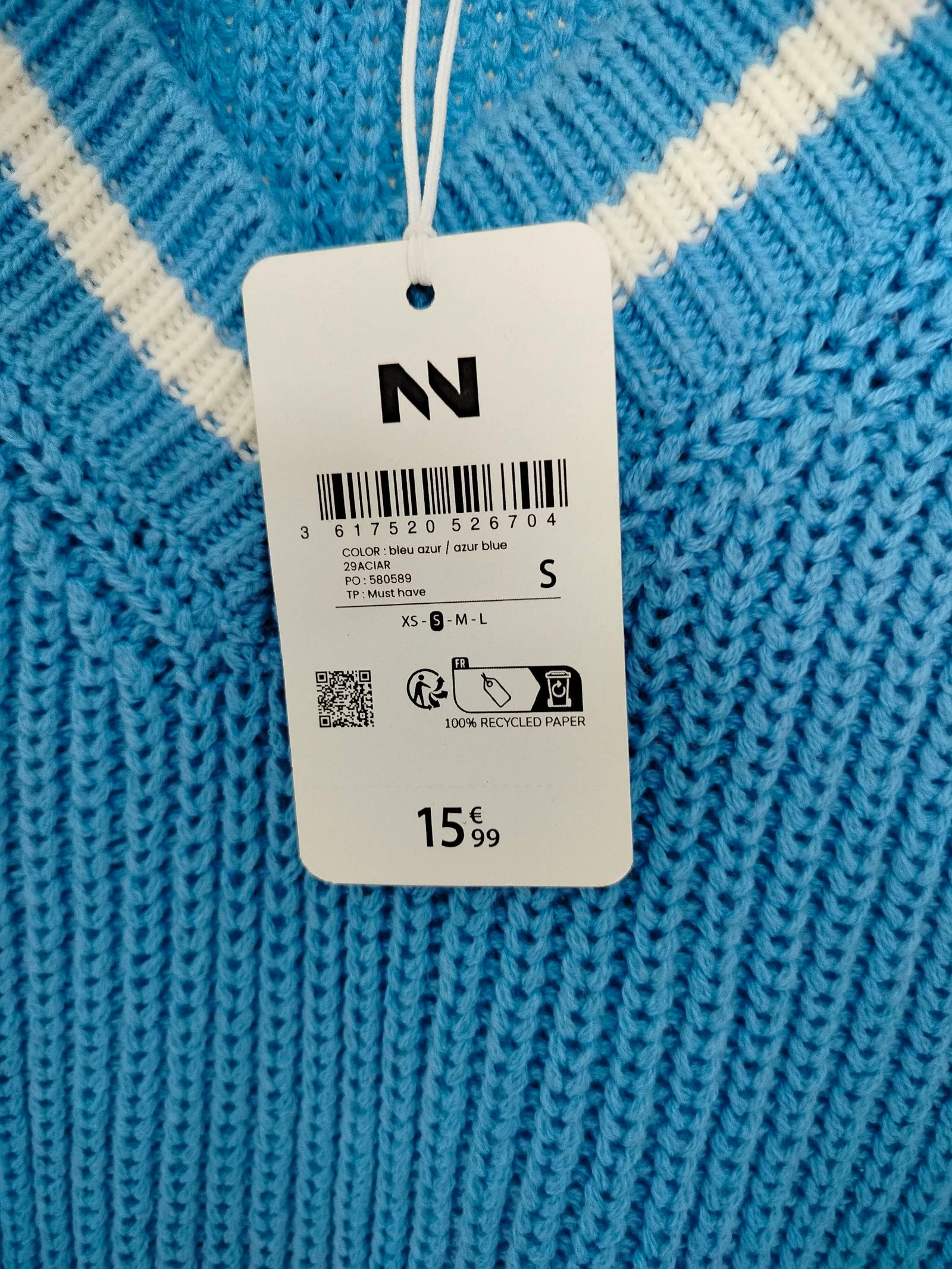 Jennyfer sky blue sleeveless sweater size S new with tag – photo 3